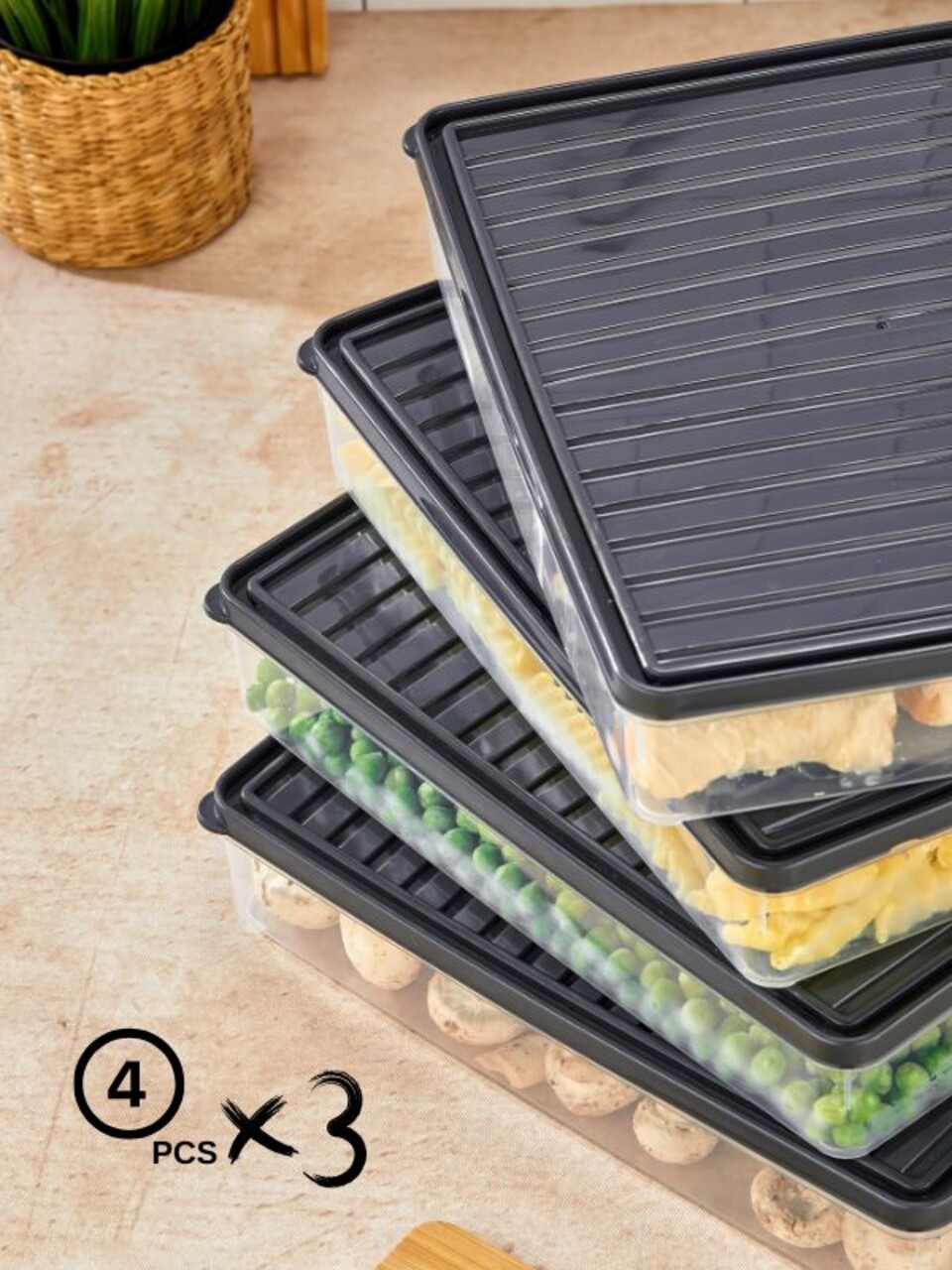 Set recipiente depozitare, Hermia, 452PTR1154, Antracit - view 6