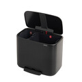 Cos de gunoi cu pedala, Brabantia, Bo Pedal, 11+23 L, 36.3x54x44 cm, otel, negru mat