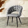 Scaun Bubble, Homla, 61x57.5x81.7 cm, metal/catifea din poliester, gri
