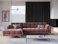 Coltar stanga 5 locuri, Mamaia, Micadoni Home, GL, 293x185x75 cm, catifea, roz