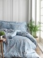 Lenjerie de pat dubla King Quilt(FR) Chicory, Türkiz, 3 piese, 240x220 cm, bumbac ranforce, albastru
