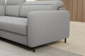 Coltar extensibil stanga 3 locuri ELTAP, LT-04ROY, Barea, 208x160x100 cm, lemn/poliester, gri deschis