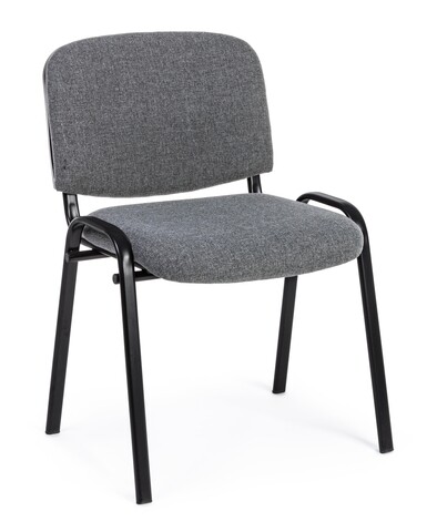 Scaun conference, bizzotto, otel/poliester, 52x56.5x76.5 cm, gri