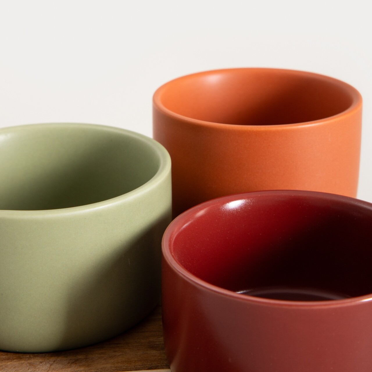 Set 3 boluri si suport Yifan, Homla, 23 cm, lemn/ceramica, multicolor - 1 | YEO