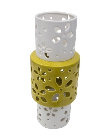 Vaza Ring, Mauro Ferretti, 14×34 cm, portelan, galben