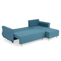 Coltar extensibil cu lada si sezlong interschimbabil, Lecce, L.230 l.76/140 H.90, stofa, albastru