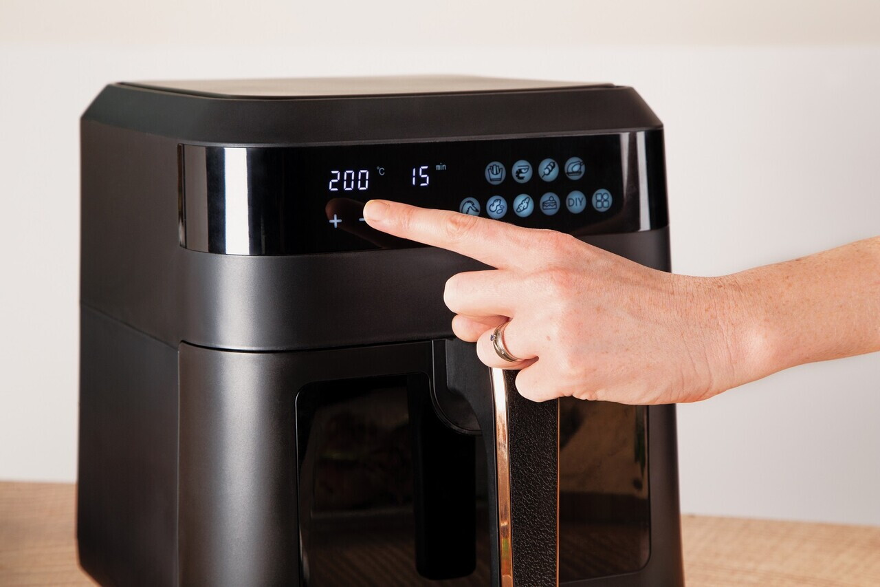 Friteuza cu aer cald si fereastra Berlinger Haus, Black Rose, 6.3 L, 1300W, negru - imagine 4