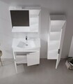 Set Dulap de Baie cu Chiuvetă și Oglindă (2 Piese), Hanah Home, Purus 80, Alb