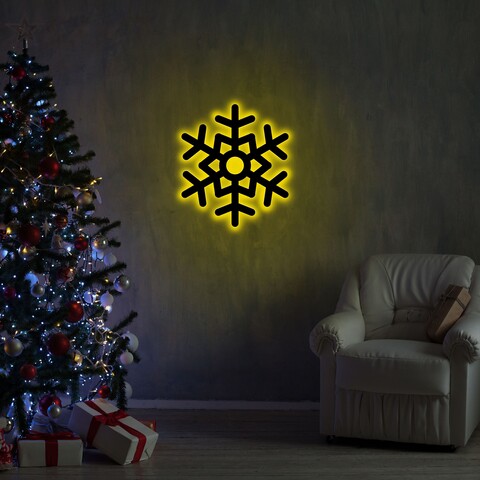 Lampa de perete Snowflake 2, Neon Graph, 28×32 cm, galben mezoni.ro