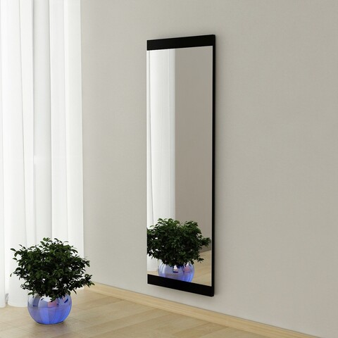 Oglinda decorativa, Siam, Azus, 40x120x2.2 cm, MDF , Negru