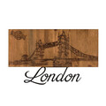 Decoratiune de perete, London, lemn/metal, 58 x 35 cm, negru/maro