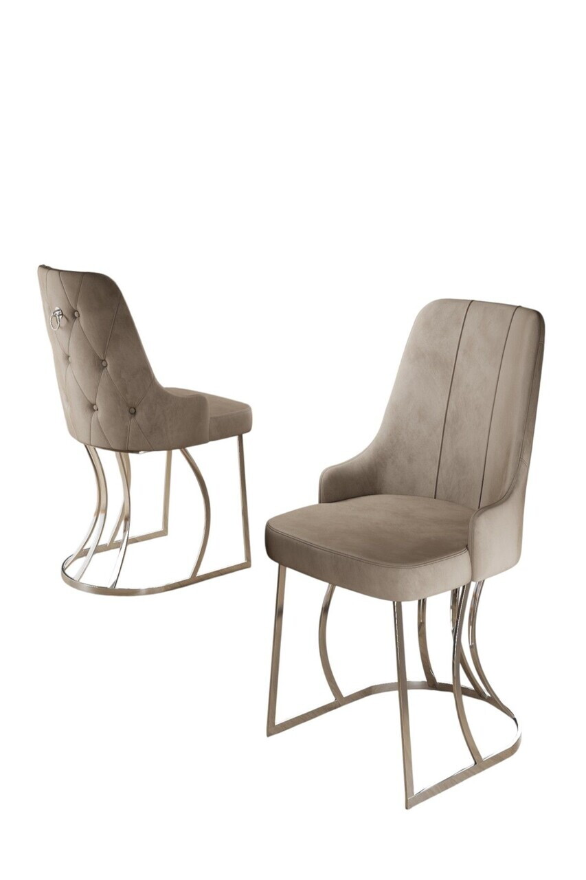 Set scaune 2 piese, Hanah Home, Puva, Cappuccino / Chrome — imaginea 2