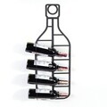 Raft decorativ metalic pentru vinuri, Hanah Home, Vın, 100x36x15 cm, Negru