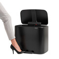Cos de gunoi cu pedala, Brabantia, Bo Pedal, 36 L, 36.3x54x44 cm, otel, negru mat