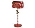 Decoratiune Mailbox, Decoris, 36.5x29.5x89 cm, metal, rosu/alb