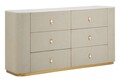 Comoda Beauty, Mauro Ferretti, 140x45x76 cm, lemn de pin/MDF/metal, crem/auriu