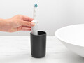Suport periute si pasta de dinti, Brabantia, Dark Grey, 7.6x7.6x11 cm, polipropilena, gri inchis