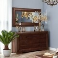 Oglinda pentru comoda cu 6 sertare, Luvru, L.150 l.3 H.80, mdf/pal furniruit, maro