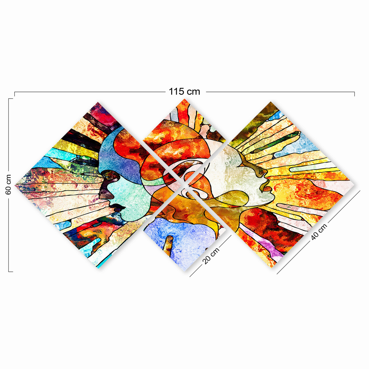 Set 4 tablouri decorative, 4MDF1021939786, MDF, Imprimat UV, Multicolor