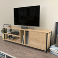 Comoda TV, Retricy, Oneida, 140x35.3x50.8 cm, PAL, Negru / Stejar