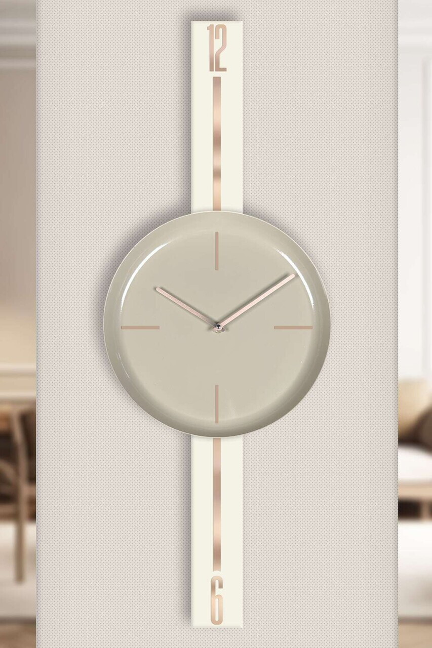 Ceas de perete decorativ Vlnt103Krcp OŢEL ø30 cm Cremă / Cappuccino /