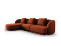 Coltar stanga 4 locuri, Tulum, Cosmopolitan Design, 255x156x70 cm, tesatura chenille, teracota