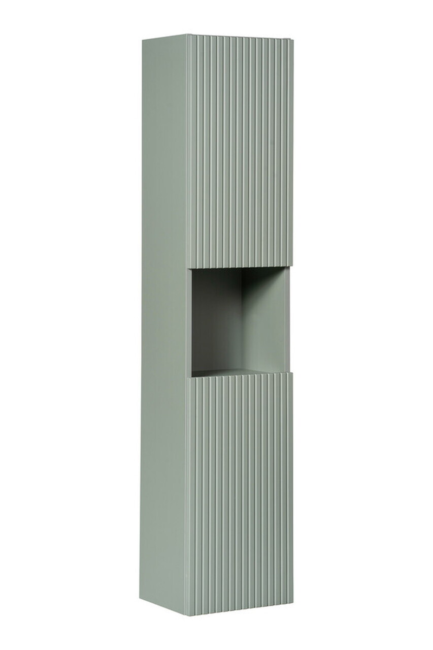 Set mobilier baie Line Reed Green 120 cm, dulap inalt si masca dubla cu lavoar, Comad, MDF/PAL, verde - view 4