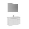 Set Dulap de Baie cu Chiuvetă și Oglindă (2 Piese), Hanah Home, Purus 100, Alb