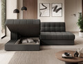 Coltar extensibil stanga 3 locuri ELTAP, LT-06SO, Blezalt, 240x150x82 cm, lemn/poliester, gri inchis