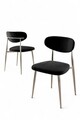 Set scaune 4 piese, Charlotte, Vina, Negru / Crom
