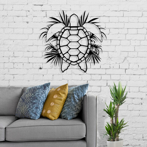 Decoratiune de perete, caretta, metal, dimensiune: 50 x 46,7 cm, negru