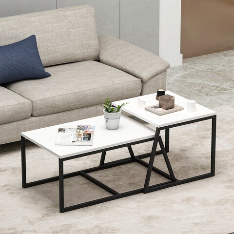 Masuta de cafea, Inarch, Minimal, 75x38x50 cm, Alb Inarch
