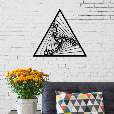 Decoratiune de perete, dsl, metal, dimensiune: 45 x 40 cm, negru