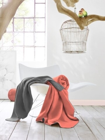 Patura, Biederlack, Young & Fancy Koralle, 150 x 200 cm, poliacrilic, portocaliu/gri