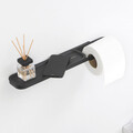 Suport hartie igienica cu raft depozitare, Brabantia, MindSet Infinite Grey, 42x9x4.5 cm, otel, gri