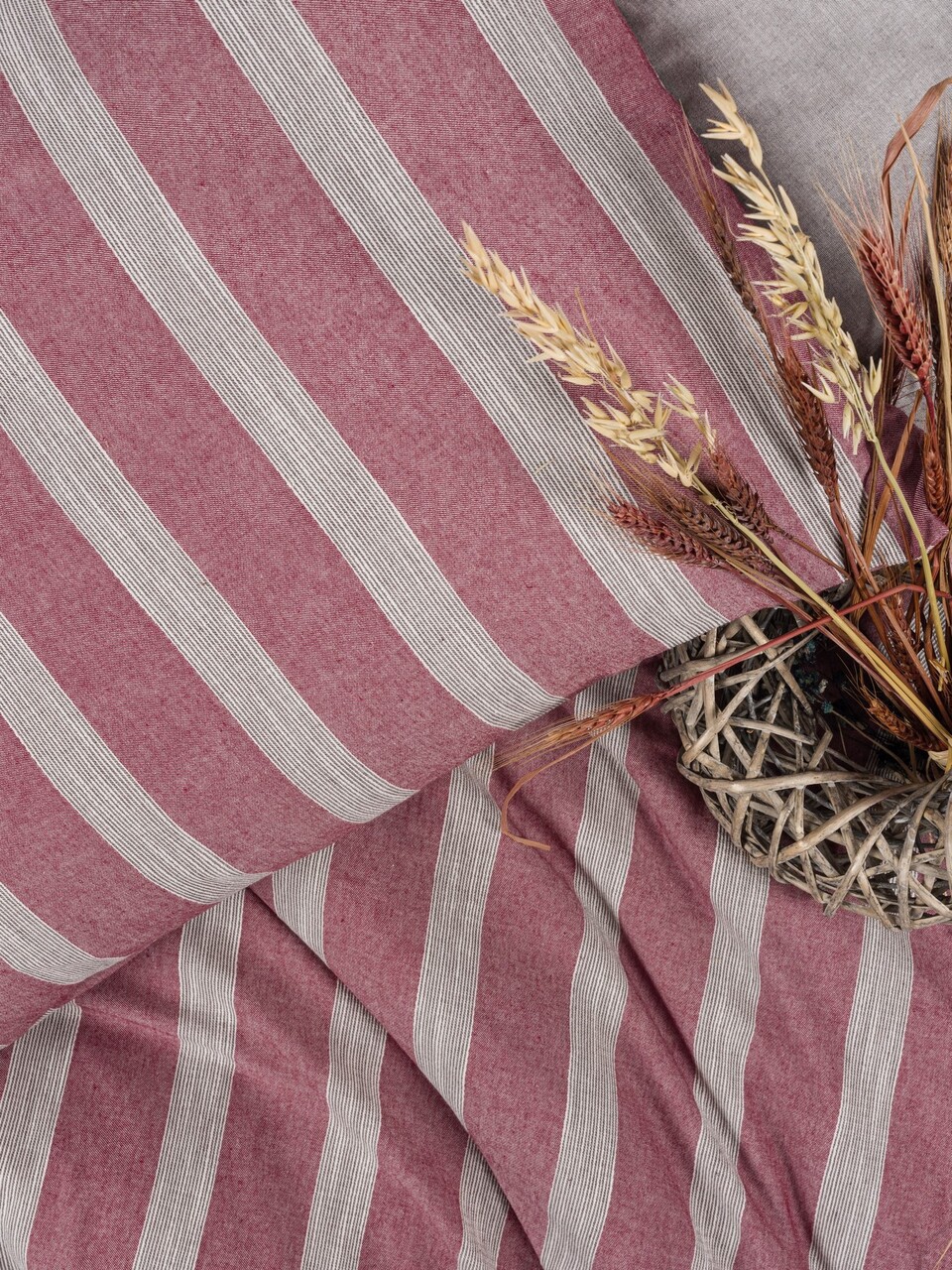 Lenjerie de pat dubla, Bande - Claret Red, Cotton Box, 50% bumbac / 50% poliester