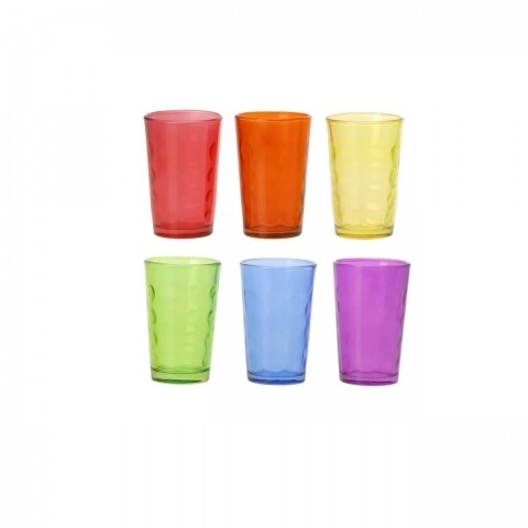 Set 6 pahare Rainbow, 240 ml, sticla, multicolor