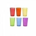 Set 6 pahare Rainbow, 240 ml, sticla, multicolor