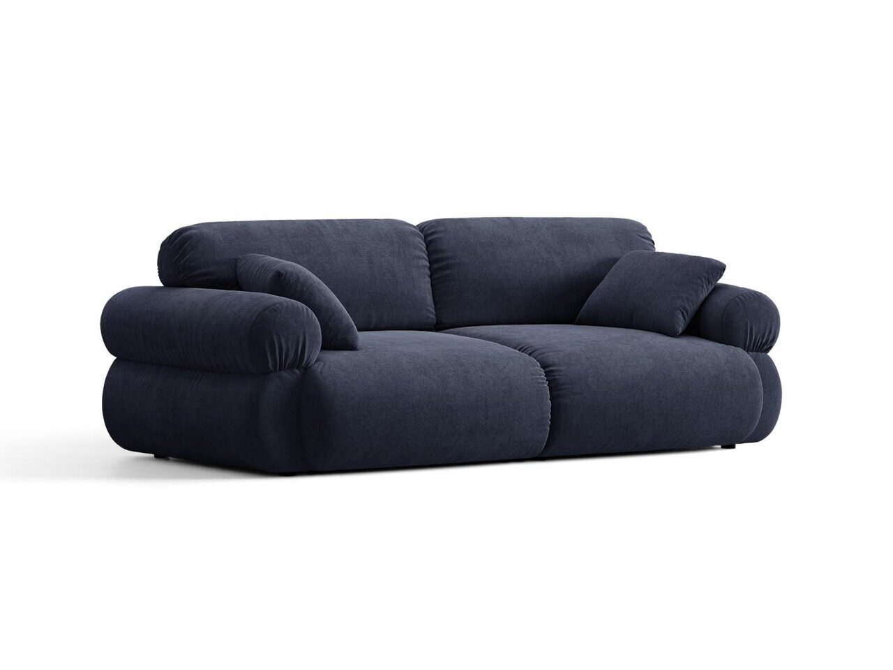 Canapea 3 locuri, Ophelia, Micadoni Home, 217x100x84 cm, tesatura structurata, albastru navy — imaginea 2