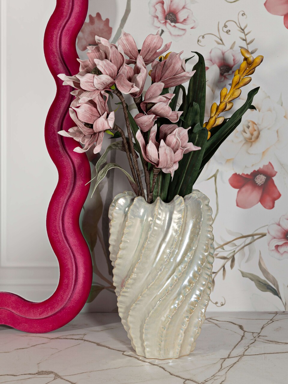 Vaza decorativa Perly High, Mauro Ferretti, 30x48 cm, ceramica, perla - 2 | YEO