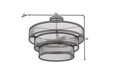 Plafoniera ELTAP, CE3B-B, Orabela, 55x32 cm, 3xE27, 15W, otel, negru