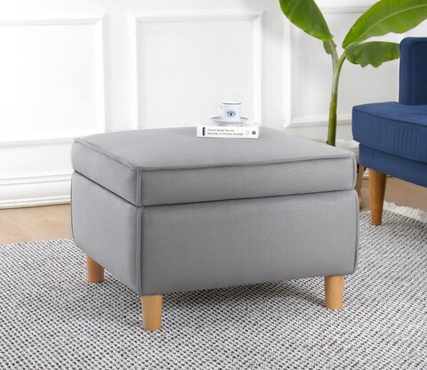 Taburet, Atelier del Sofa, 209FLF1417, Bumbac, Gri