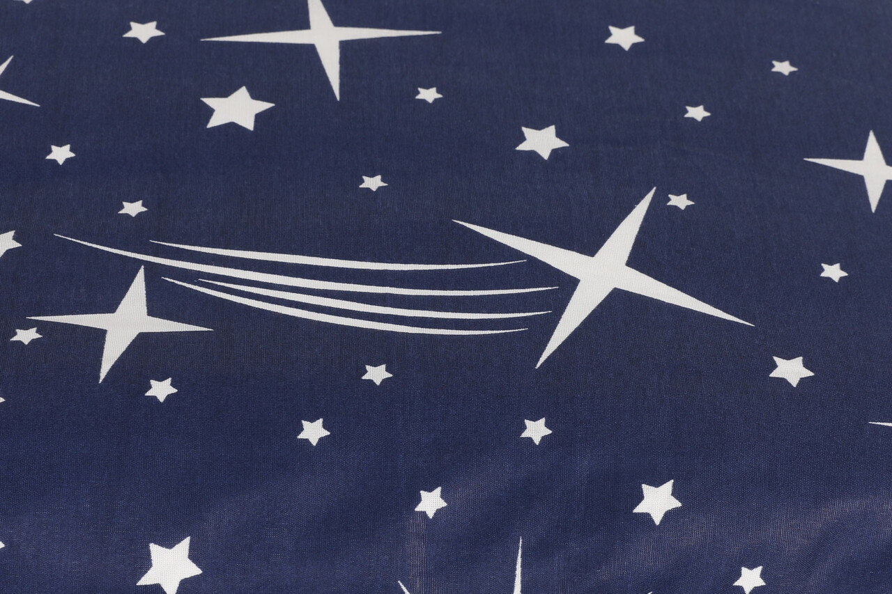 Lenjerie de pat pentru o persoana, Halley - Dark Blue, EnLora Home, 65% bumbac/35% poliester