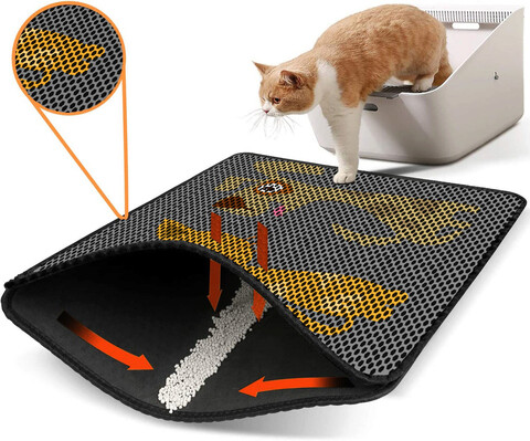 Covoras litiera pentru colectarea granulelor de nisip, Nrszn0230, 45×60 cm, 50% PVC/50% POLIESTER, Multicolor Gravel