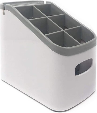 Uscator tacamuri cu ascutitor cutite confortime, 11x18x16.5 cm, abs, alb