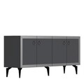 Consola, Olivia, Ponny, 150x40x79 cm, PAL , Antracit / Argintiu