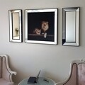 Set tablou si 2 oglinzi decorative T807, Neostill, sticla temperata, 70 x 70 cm/30 x 70 cm