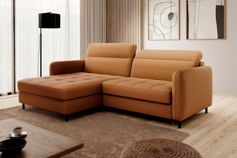 Coltar extensibil stanga 3 locuri ELTAP, LT-45MAN, Gomsi, 228x165x100 cm, lemn/poliester, mustar