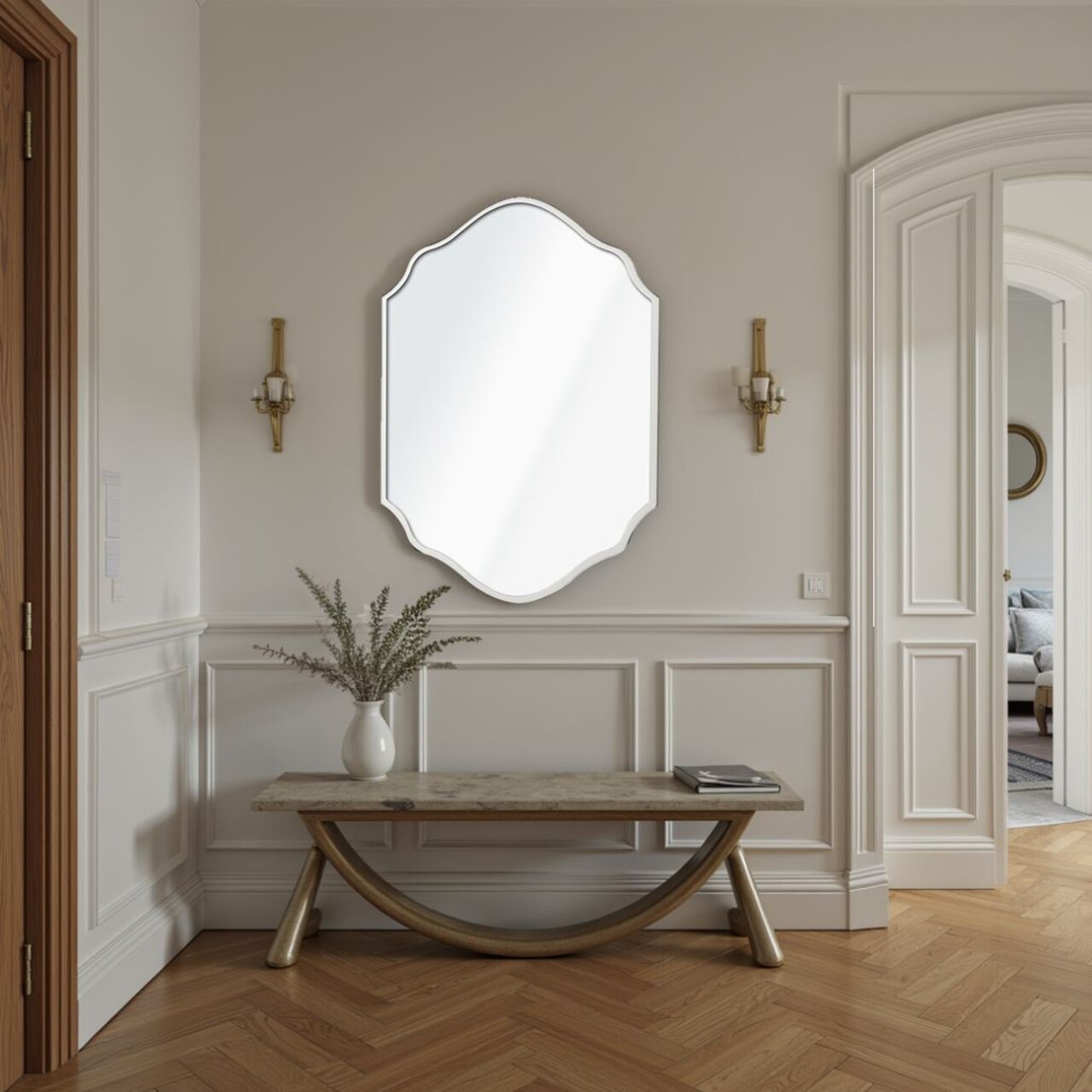 Oglinda decorativa, Lumisfera, Starlit 30 x 45, Alb