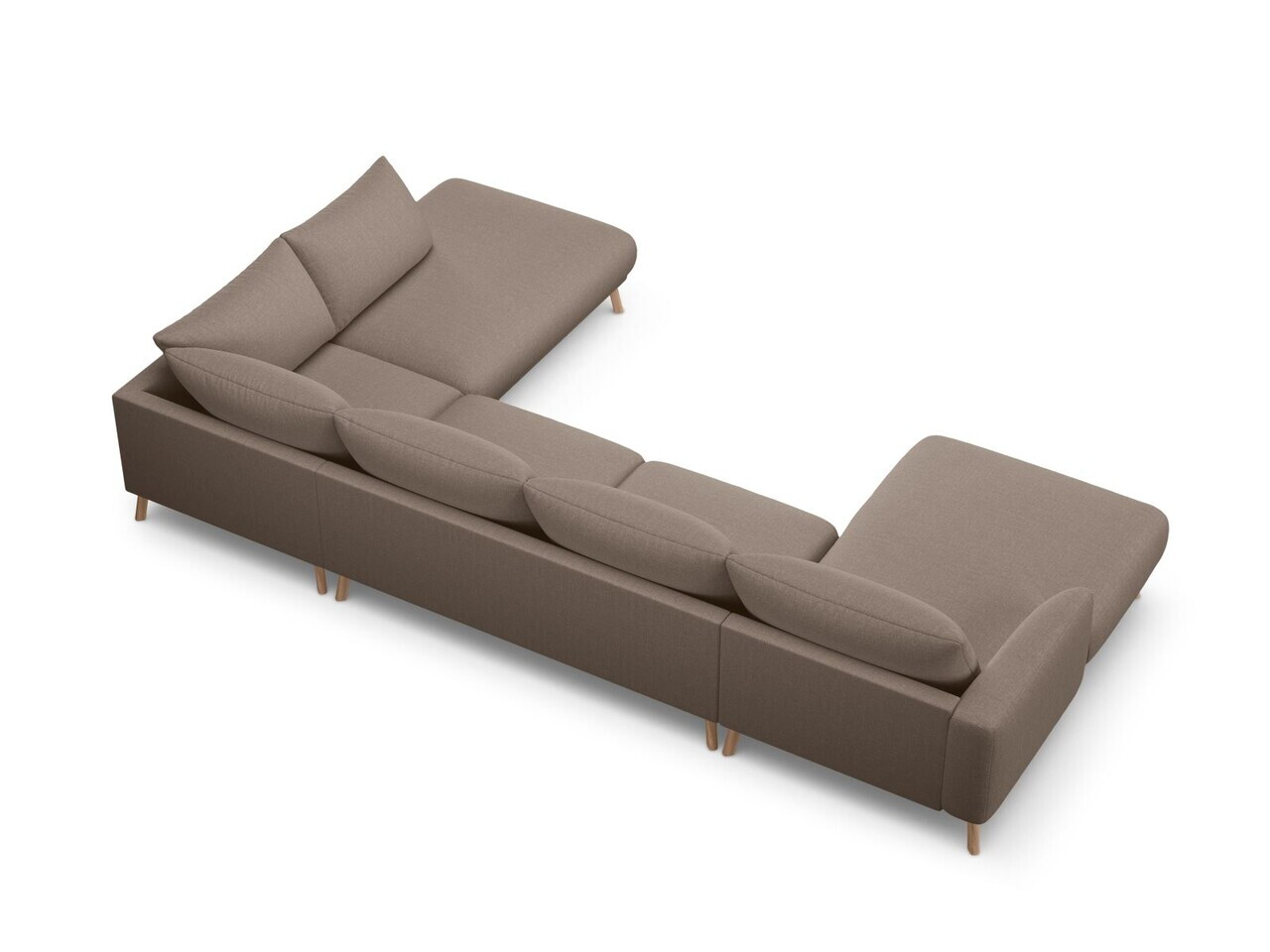 Coltar panoramic dreapta 6 locuri, Naomi, Micadoni Home, 365x235x75 cm, tesatura structurata, cappuccino — imaginea 4